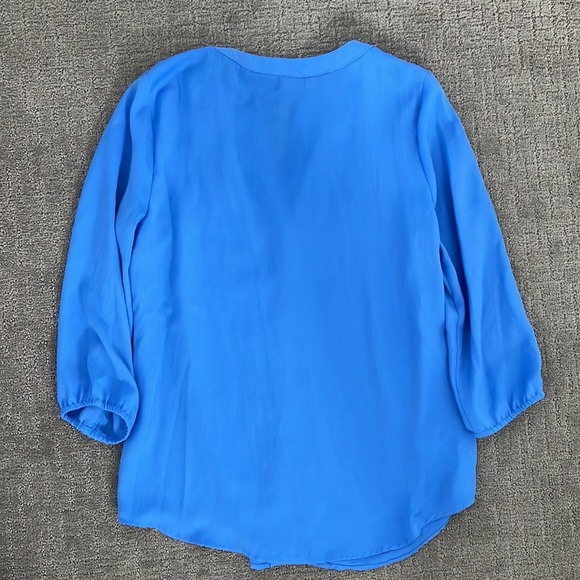 Blue 3/4 Sleeved Blouse - Picture 3 of 4